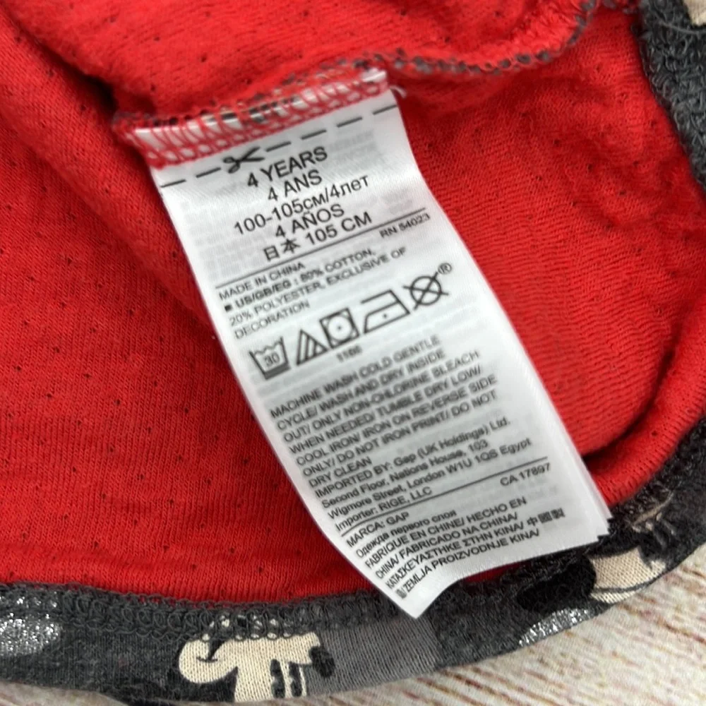 Gap Disney Mickey and Minnie Grey and Red Top Sz 4 - Picture 3 of 4